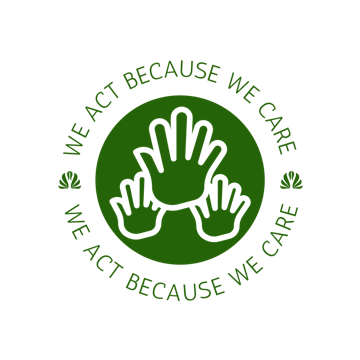 We Act Because We Care logo