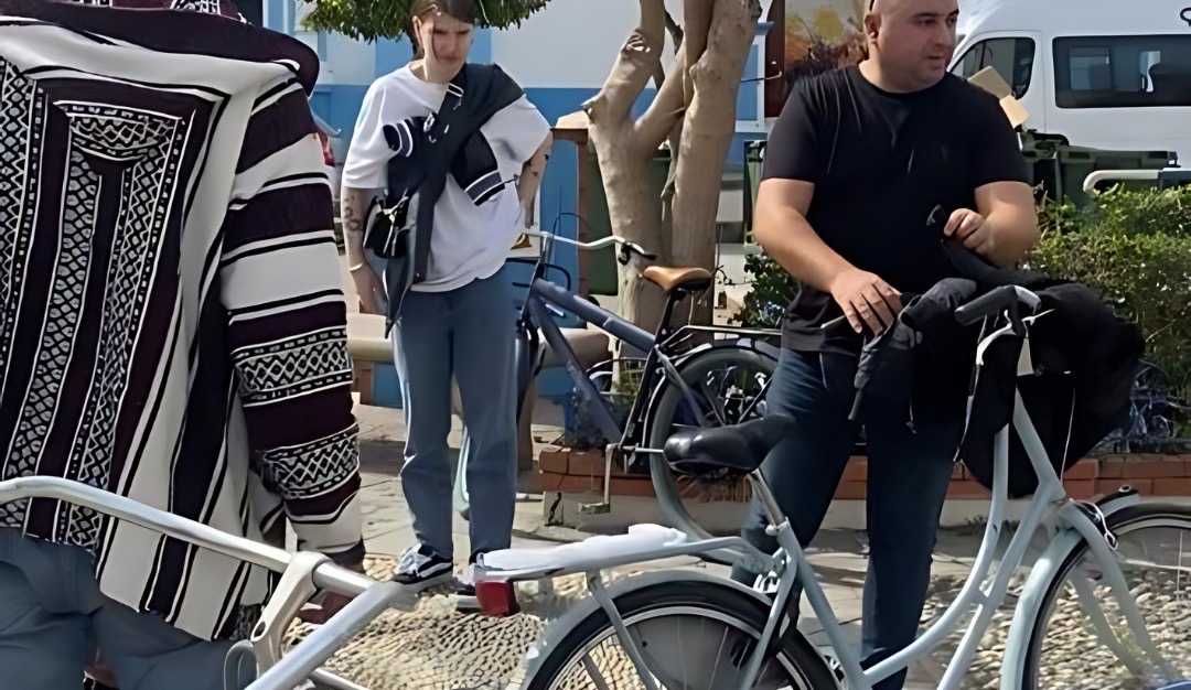Volunteers with their bicycles